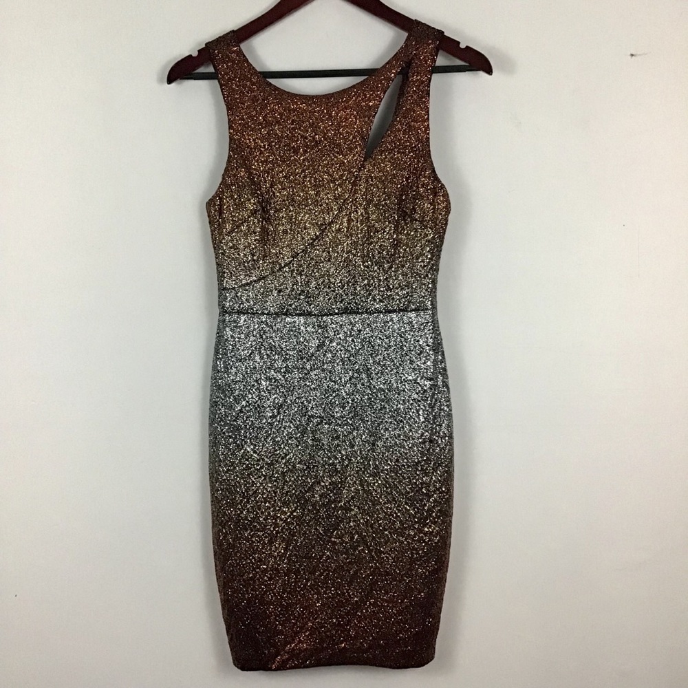 NWT! GUESS Ombré Glitter Metallic Bodycon Dress 4 - Picture 4 of 5